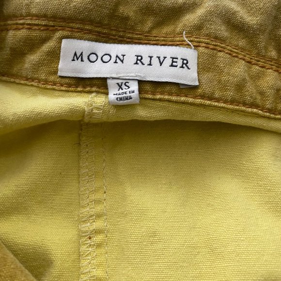 XS Moon River Cropped, Denim Jumpsuit in Mustard - Picture 4 of 4